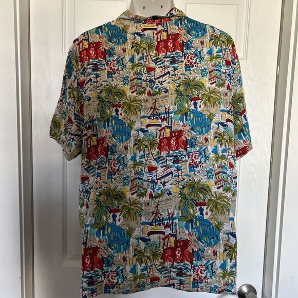 Chico's Design 3 Silk Blouse French Riviera Print Colorful Shirt Women's XL - Picture 8 of 11